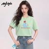 Женская футболка MJ STYLE из чистого хлопка с круглым вырезом и коротким рукавом