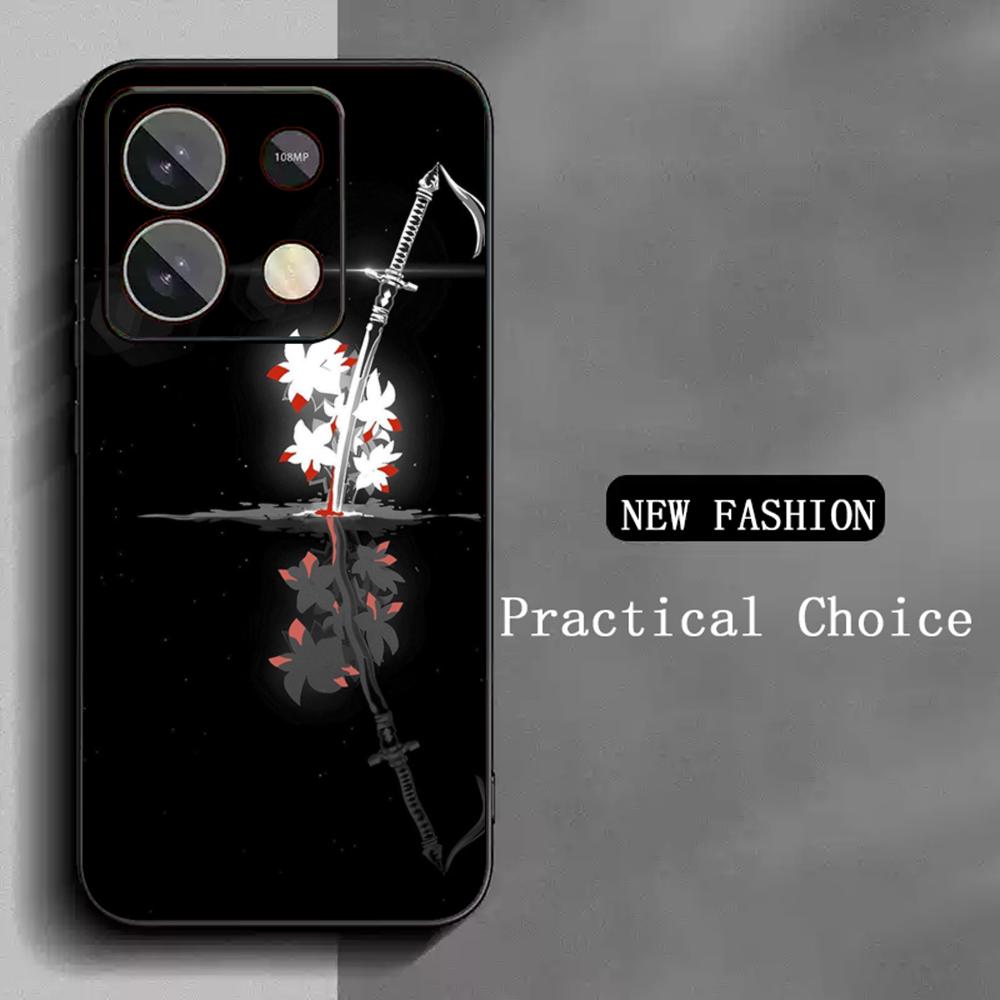 Japan samurai fashion pattern design Phone Case For Redmi Note 14 13 12 11 Pro Plus S 5G 14C A3 Soft Black Phone Cover