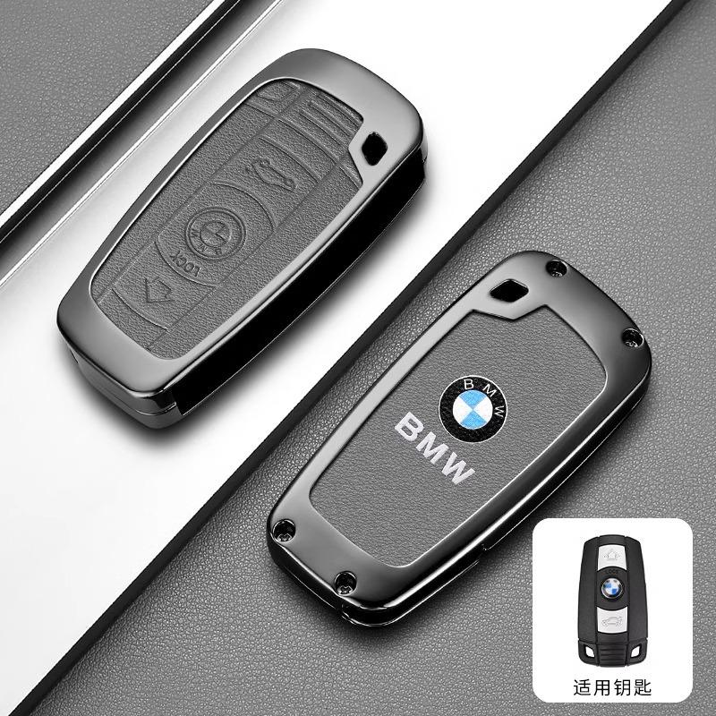 BBKT7 Чехол-футляр из цинкового сплава и кожи для умного ключа автомобиля BMW 1 3 5 7 Серии X1 X3 X4 X5 F10 F15 F16 F20 F30 F18 F25 M3 M4 E34 Наклейка