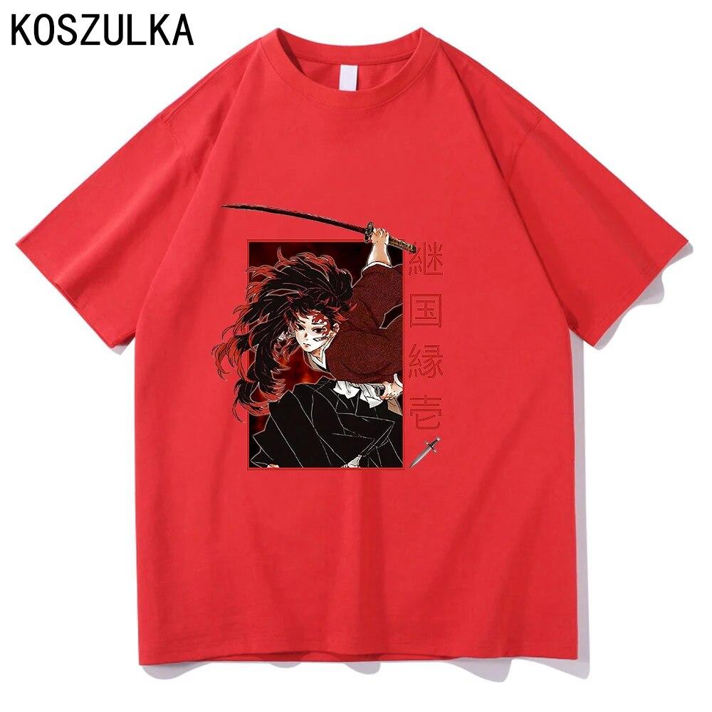 Футболка Demon Slayer Muichiro Tokito, хлопковая футболка, летние футболки Kokushibo, одежда Sudaderas, унисекс/женские толстовки в стиле хип-хоп, унисекс