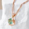 Light Green Geometric Zircon Simple Pendant Golden Necklace for Women Personality Party Jewelry Fashion Necklaces