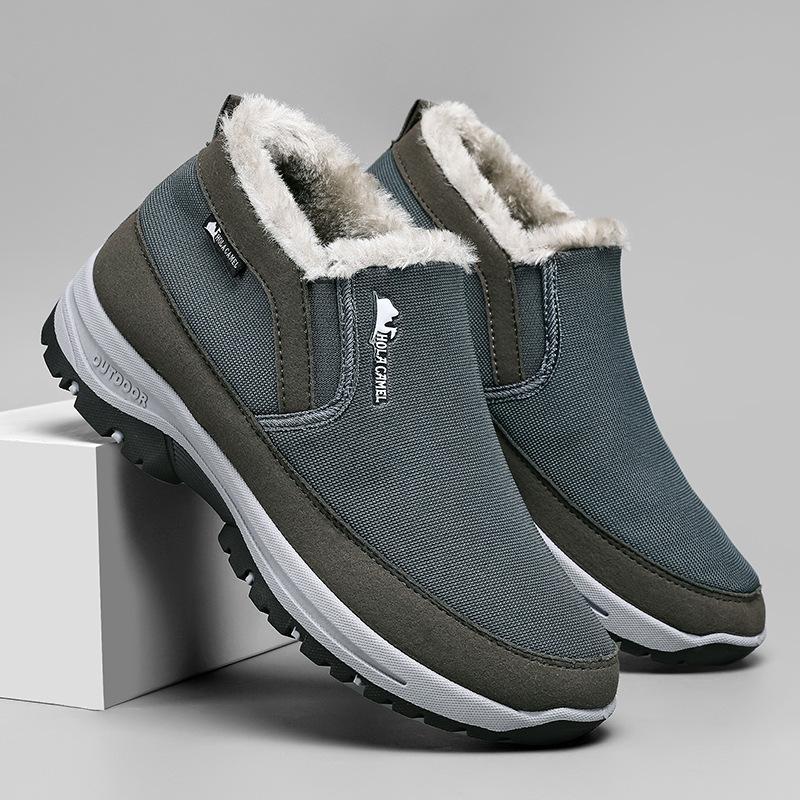 Мужские зимние высокие сноубутсы с утолщенным хлопком, противоскользящие, водонепроницаемые, теплые, уличная обувь для холодной погоды