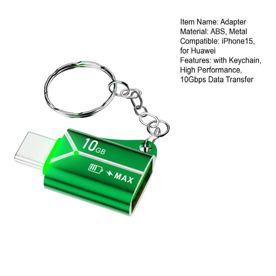 Адаптер-брелок Type-C на USB3.0 с передачей данных OTG 10 Гбит/с Портативный разъем USB-C