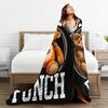 Team Punch Monkey and Oran-Mama Wool Blankets  Funny Throw Blanket for  Sofa Bedding Lounge 200x150cm Quilt,