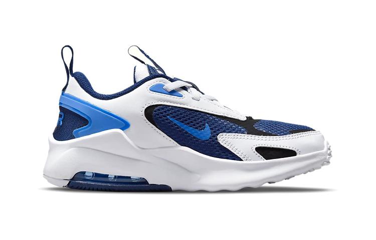 Nike Кроссовки для бега Air Max Bolt с амортизацией, низкие, черные, белые, синие, для детей 3-7 лет CW1627-400