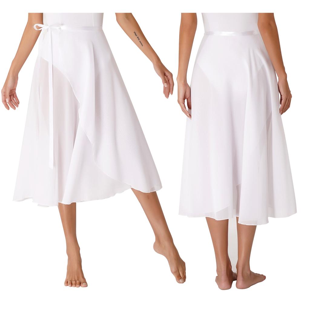 Женская струящаяся прозрачная юбка-шарф с запахом для взрослых, юбка для балета, танцев, женская шифоновая длинная юбка