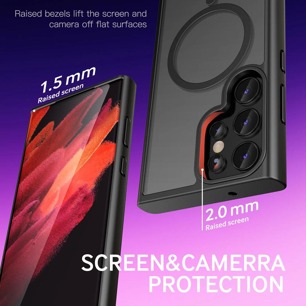 Новый матовый чехол для телефона Samsung Galaxy S24 Ultra S23 S22 Plus S20 S21 FE, полупрозрачный магнитный чехол Magsafe для беспроводной зарядки