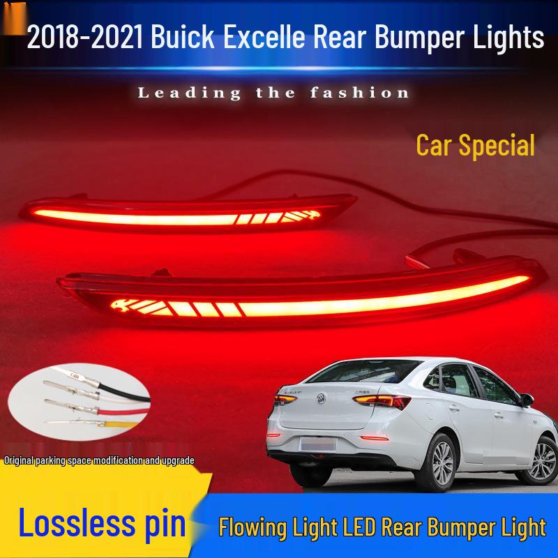 Светоотражатель заднего бампера LED для Buick Excelle 2018-2021: Последовательный указатель поворота и стоп-сигнал