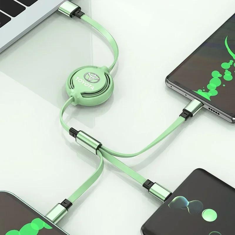 Автомобильные аксессуары 3 в 1 Микрокабель Мультизарядное устройство для Toyota Corolla Yaris Chr Auris RAV4 Land Cruiser Camry Highlander