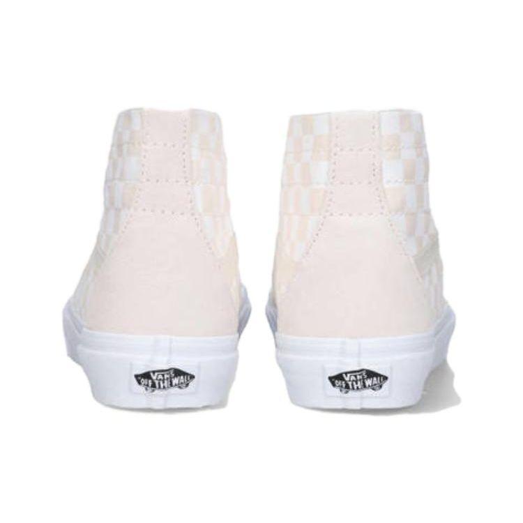 Vans Sk8-Hi конические кроссовки унисекс с кристаллами и боковой полоской в ​​шахматном порядке кремово-белые VN0A7Q62C13