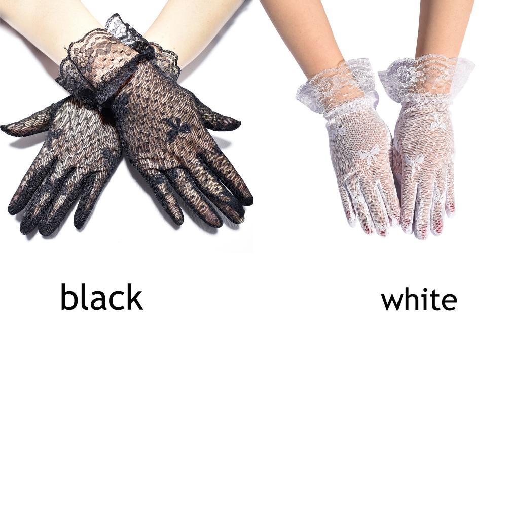 Full Finger Bow Paragraph Summer Sunscreen Mittens Bride Gloves Lace Glove Sexy Dress Party