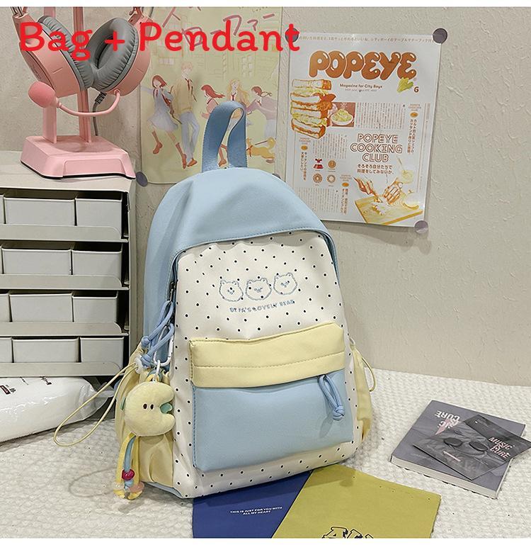 Youth Campus Backpack Nylon Girls School Bag With Padded Straps For Travel And Study