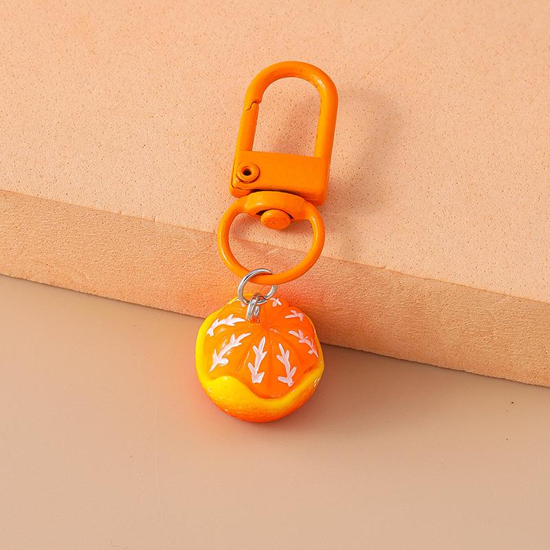 Cute Resin Simulation Fruit Keychain Grape Orange Key Ring Women Girls Handbag Pendants DIY Handmade Jewelry Gift
