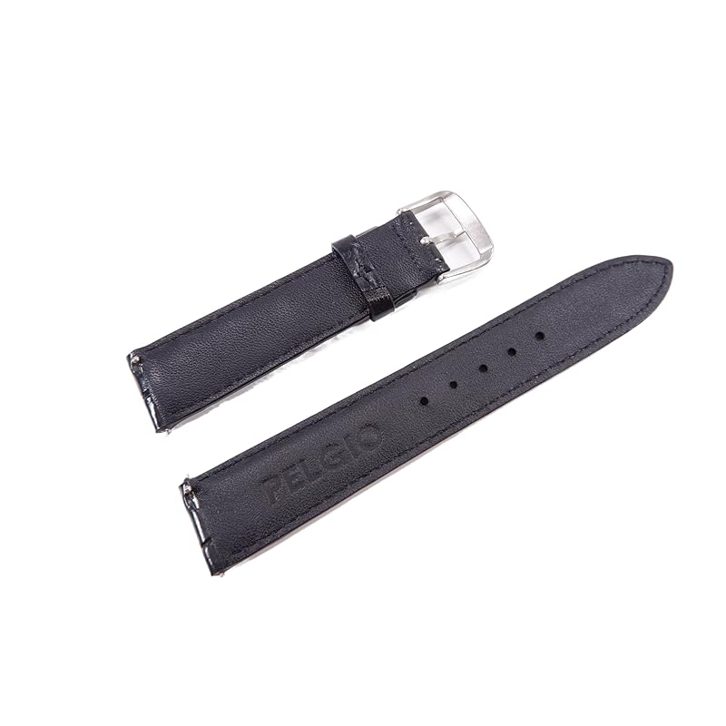 [Pelgio] ремешок для часов из крокодиловой кожи, сменный ремешок из крокодиловой кожи, для мужчин, ручная работа, с пряжкой 18 мм. /20 /22 /24 /26 Для мм. (черный, мм.)