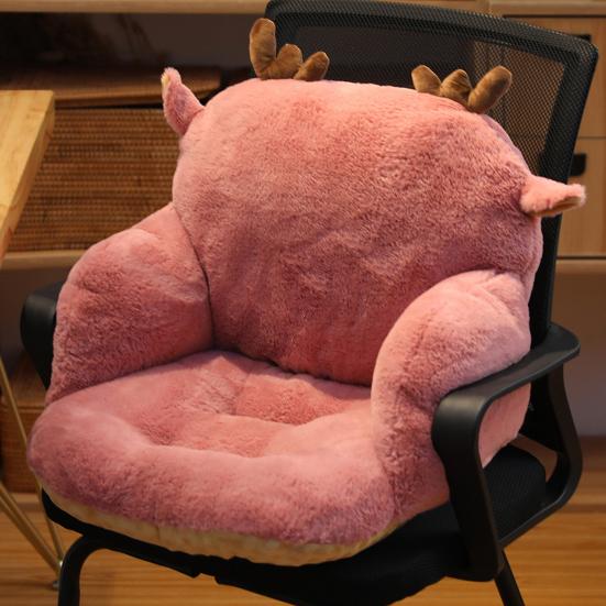 Cute Chair Cushion Comfy Plush Seat Cushion with Backrest Non-Slip Floor Pillow Tatami Seat Pad for Office Lazy Sofa Bedroom