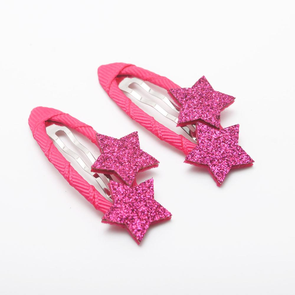 Girls Hairpins Star Heart 5CM Hair Clips Children Hair Accessories Princess Cute Glittering BB Girls Hairclips