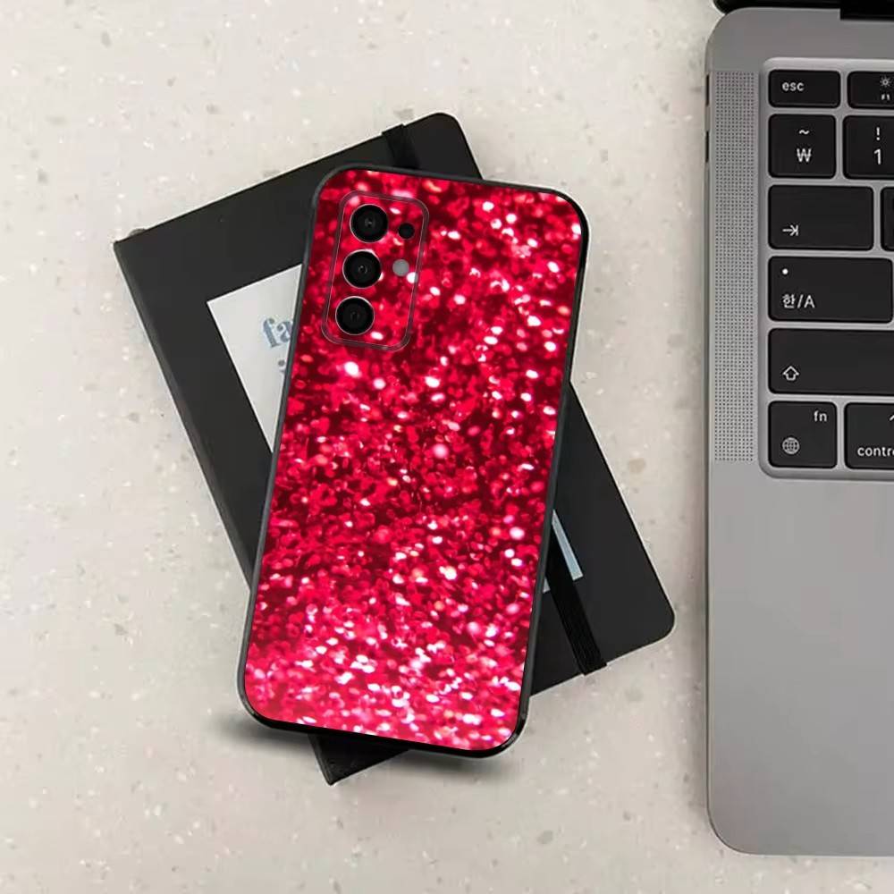 Сверкающий розовый блеск для Samsung Galaxy A73, J7, 22, Note, 72, 41, 31, 8, 9, 52, 71, 53, 32, Мягкий черный силиконовый чехол