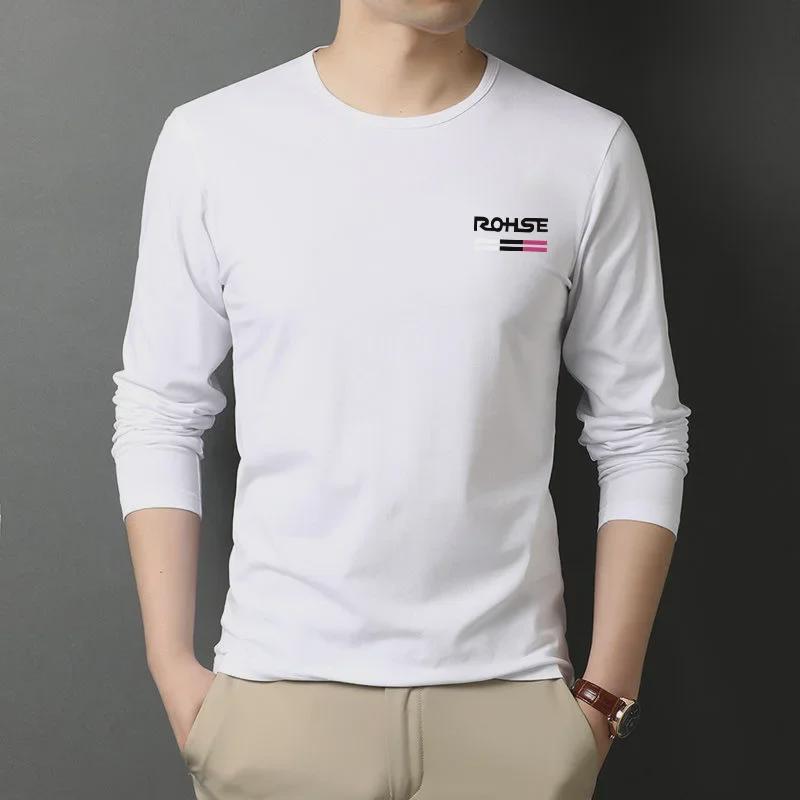 Модная мужская повседневная футболка с круглым вырезом и длинными рукавами на осень/зиму.
