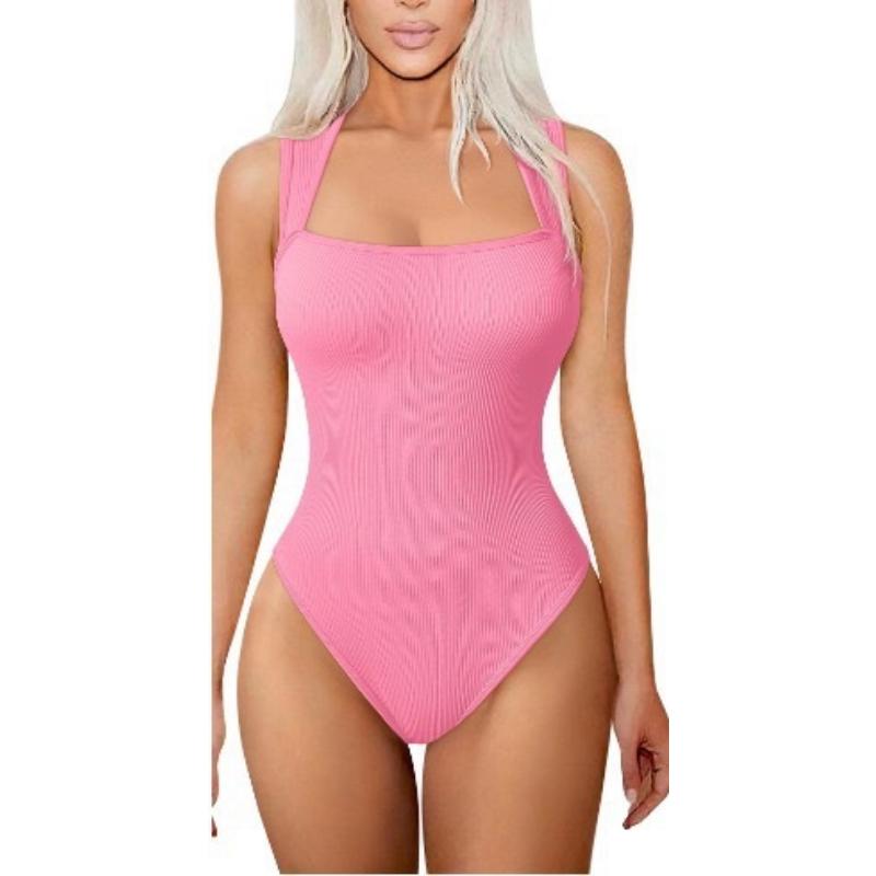 2025 Sexy U-Neck Slimming Tank Bodysuit for Women-Sleeveless Bodycon Jumpsuit, Stretchy Tight Vest Top with Snap Closure,Viral Figure Hugging Outfit