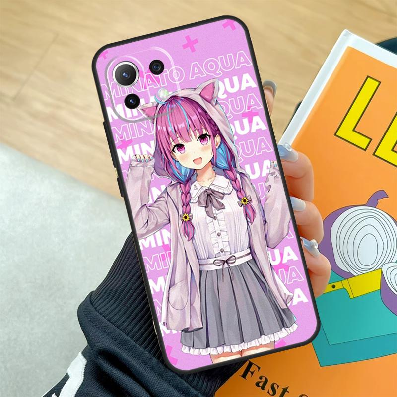 Чехол Minato Aqua Hololive для Xiaomi 15 Ultra 13 14 Pro 11T 12T 13T 14T POCO F5 F6 F7 Pro X3 X5 X6 X7 Pro