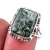 Natural Seraphinite Gemstone 925 Solid Sterling Silver Jewelry Ring Size 8 z1T60