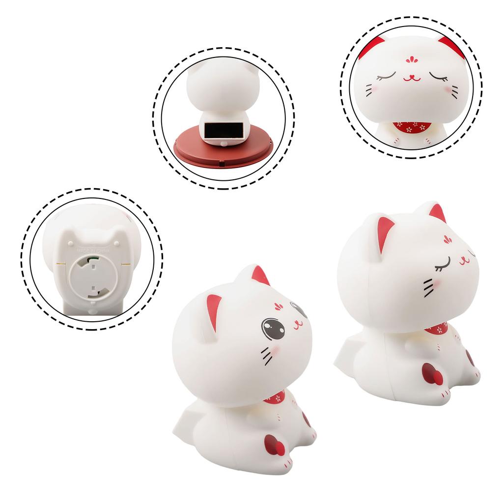 Милый котик на солнечной батарее, украшение для автомобиля, автоматически кивает, домашний декор, экологически чистый, батарейки не требуются