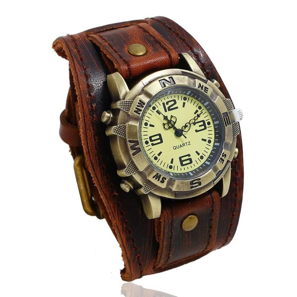 Cowhide Strap Leather Strap Watch Black Brown Watch Bracelet Fashion Cowhide Bracelet Watch Casual