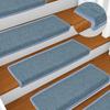 VidaXL Stair Treads 15 Pieces 65 X 21 X 4 Cm Rectangular Border Sea Blue 326194