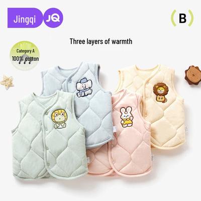Jingqi Baby Стеганый хлопковый жилет для младенцев - Без рукавов, Теплая осенне-зимняя куртка для новорожденных