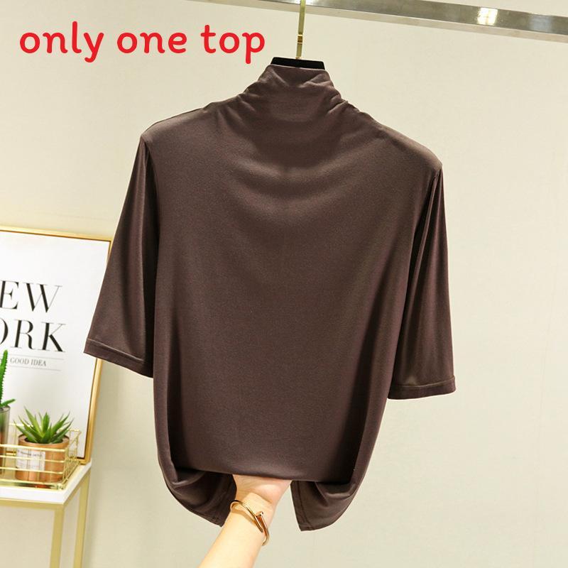 Modal Half High Neck T Shirt For Women With Soft Knit Fabric And Casual Style