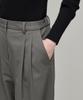 MUSINSA STANDARD WOMAN Женские утепленные широкие брюки с высокой талией и скрытой эластичной резинкой [Тепло-серый]
