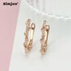 SIMJOO Rose Gold Color Fashion Personalized Design Zircon Earrings