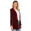 Velvet Blazers For Women Solid Open Front Lapel Cardigan Coat Long Sleeve Fall Winter Office Work Suit Jacket