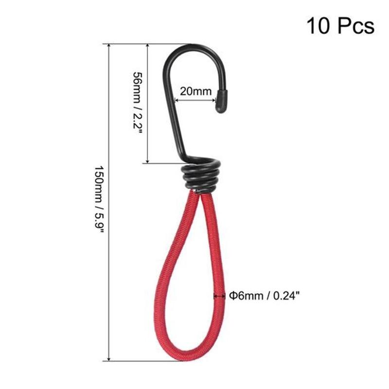 5/10 шт. эластичные шнуры с крючком, 6-дюймовые брезентовые ремни, веревки, фиксированные для наружного кемпинга, палатки, навеса, навеса, красный/желтый/зеленый