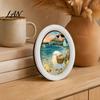Halloween Home Decor Set Ghost Oval Photo Frame, Cute Table Sign, Decorative Framed Solid Wood Frame Picture, Creative Wall Art for Mantel Living Room