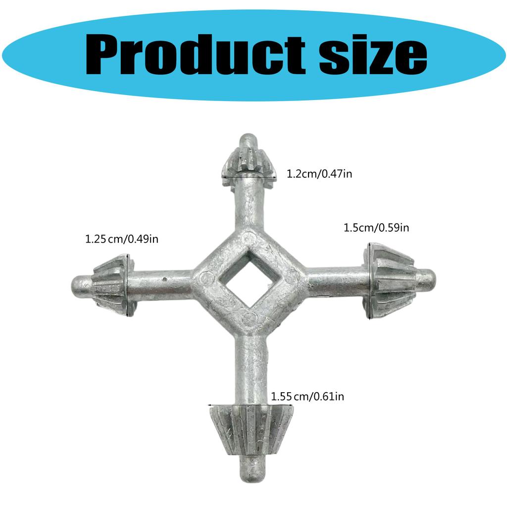 Versatile Four Headed Key Tool Portable Four In One Wrench Key Tool With Zinc Alloy Heads For Everyday Use