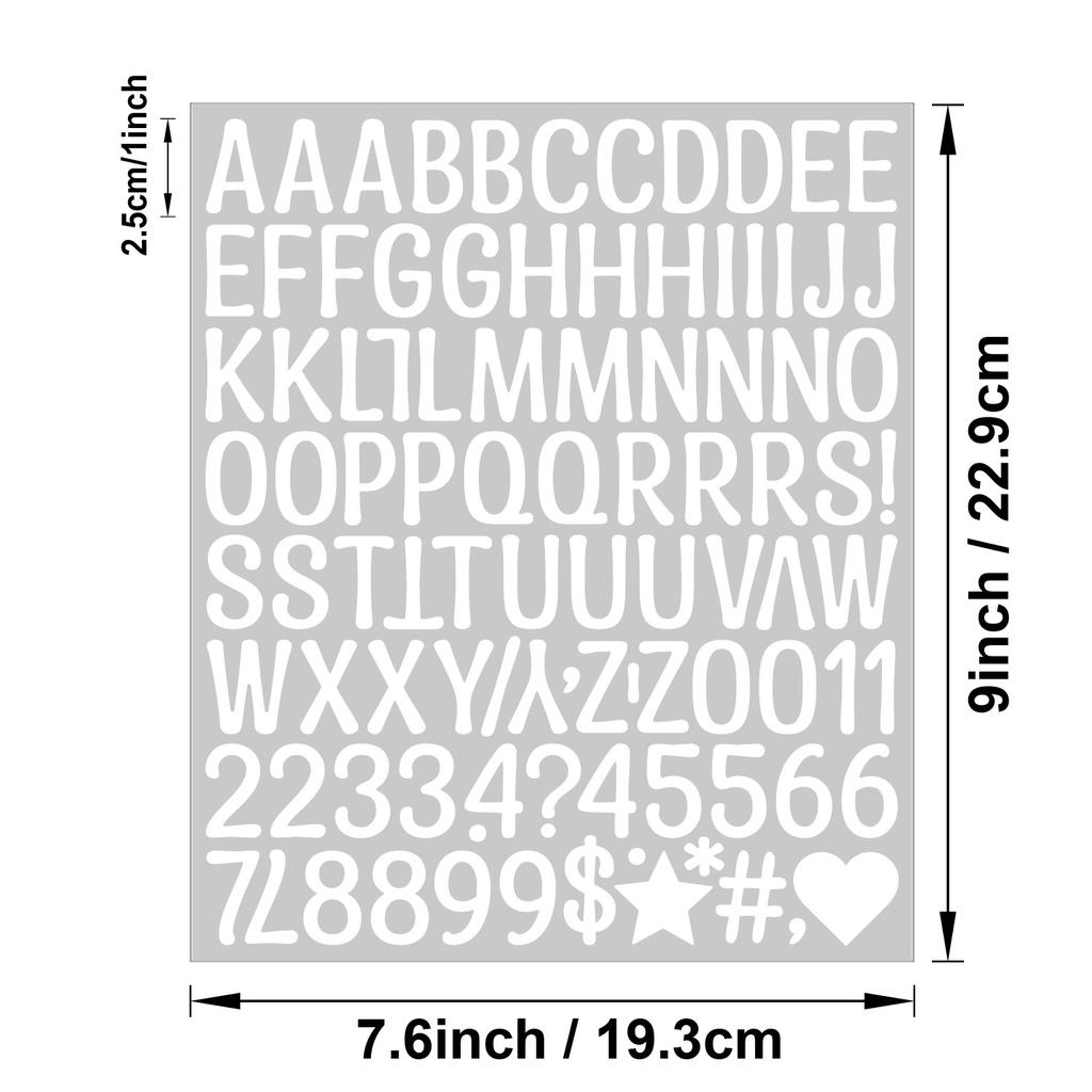 1 Inch Letter Sticker Art Body Vinyl Sticker DIY Handmade Kitchen Label Letter Sticker