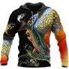 Весна Осень Crap Fishing 3D Print Fashion Hoodie Мужская Женская Толстовка Harajuku Пуловер Повседневная Куртка Оверсайз С Капюшоном