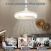 Потолочный вентилятор с регулируемой яркостью, умный 3-скоростной регулируемый вентилятор с дистанционным управлением E27, подсветка для спальни, гостиной, кухни