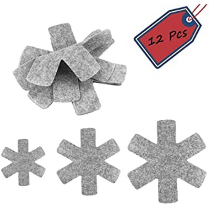 Creacom 12 Pcs Pan Protectors Protections Antidérapantes Pour Casseroles Séparateurs Poêles Et Protéger Les Surfaces Des Casserole