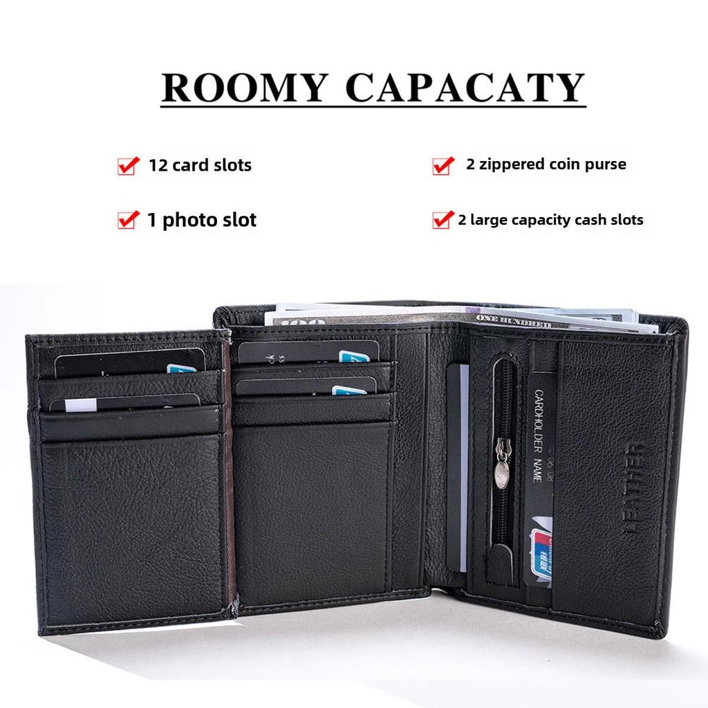 Мужской кошелек из натуральной кожи - держатель для кредитных карт с несколькими отделениями, европейский и американский стиль, скидка 30%, горячая распродажа