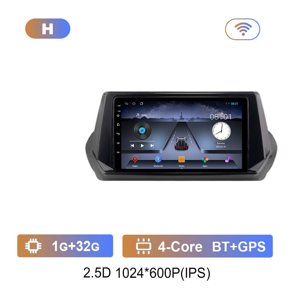 DSP Stereo Car Radio Multimedia player for Peugeot 2008 208 2019 - 2022 Navi GPS QLED Touch Screen WiFi Android 14 Bluetooth