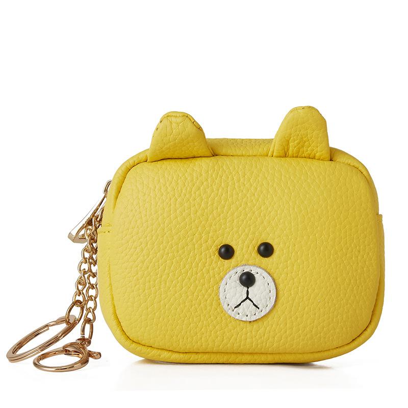 Cute coin change bag female mini cartoon small wallet earphone storage bag bear large capacity