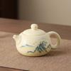 New Chinese-style Ru kiln Huangru tea set, one pot, four cups, with incense, thousands of miles of Jiangshan tea making group, hand gift tea set
