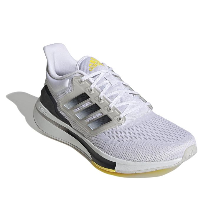 adidas EQ21 Run Унисекс Высокопроизводительные Беговые Кроссовки Cloud White Core Black Beam Yellow GW6728