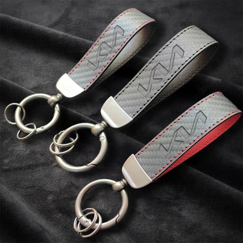 Carbon Fiber Car Keychain Anti-Lost Key Ring Pendant Lanyard For Kia Ceed Sportage Picanto Cerato Seltos Soul Rio 3 4 5 2025 ulsap11
