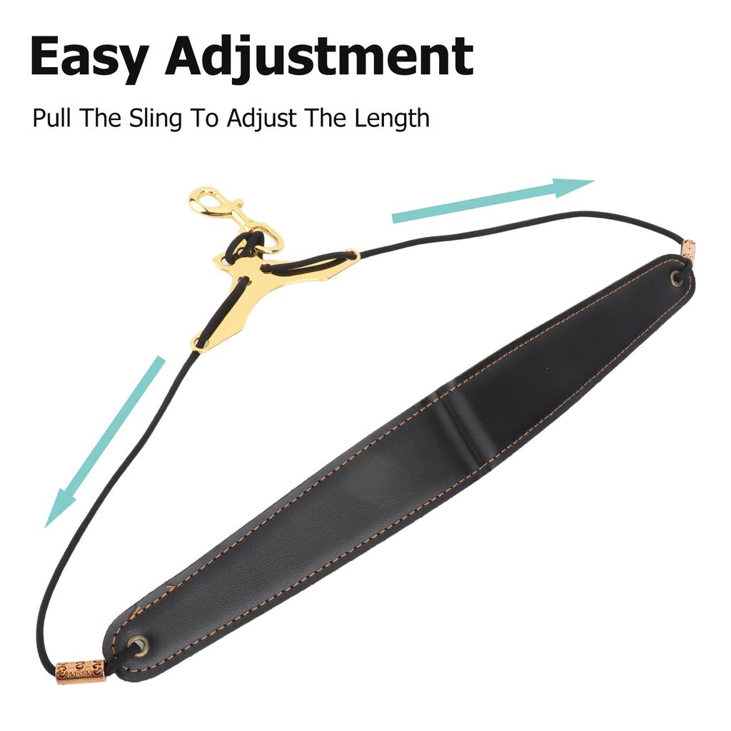 Adjustable Saxophone Neck Strap Soft Leather Padded Sax Strap with Metal Hook for Saxophones Clarinets