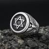 Новые винтажные кольца Hexagram Star of David для мужчин и женщин в стиле панк-хип-хоп из нержавеющей стали с орлами, байкерские ювелирные изделия, подарки