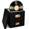 Record Holder Box Record Organizer Storage with Lid and Handle Home Album Decorative Box for 50 12-Inch Records Record Box