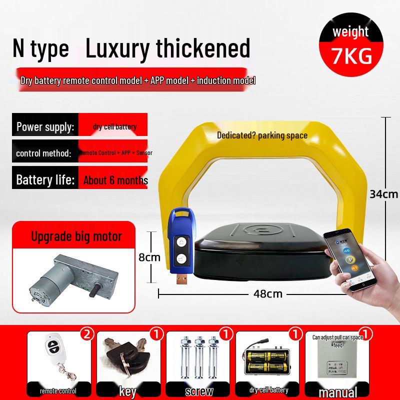 Smart Bluetooth-Enabled Waterproof Parking Space Lock with Remote Control and Sensor